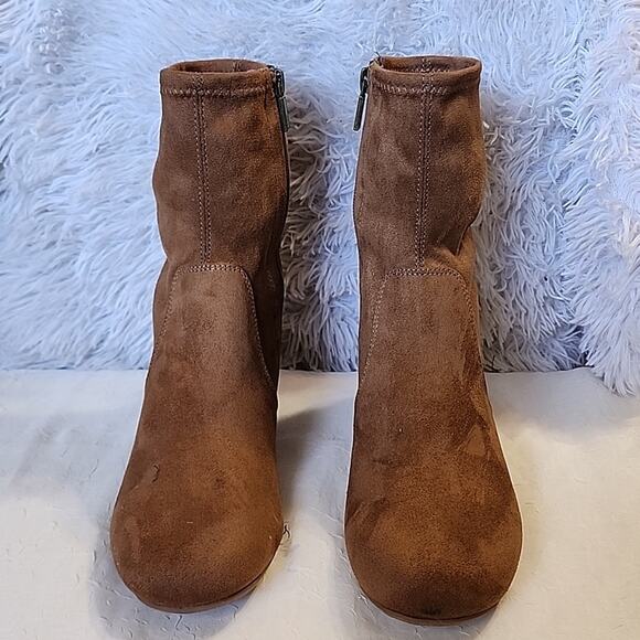 Kenneth Cole Reaction Women's Road Stretch Cognac Dress Booties Size 9 - Picture 3 of 16